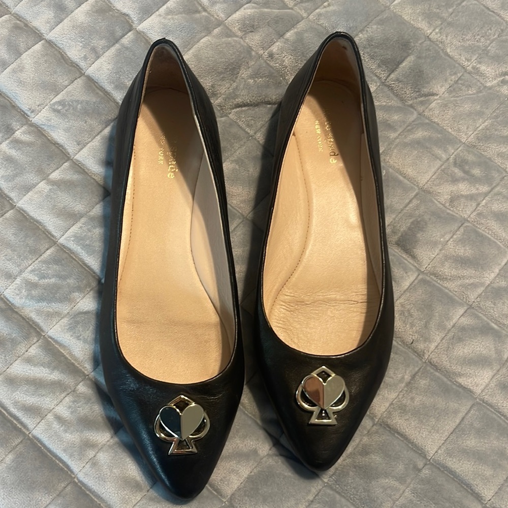 Black Kate Spade Noah Pointy Flats size 8 dress shoe